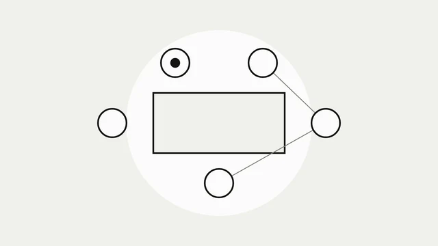 Diagram: seats for immigration, corporate, employment, CPA and home-country advisors around one table, with lines showing advisors talking to each other.